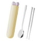 thumbnail image 3 of Juego de cucharas y palillos, vajilla, utensilios de viaje, juego de cubiertos portátiles para Amarillo 3 piezas, 3 of 9