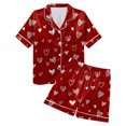 thumbnail image 4 of vigerkar Women Pajamas Set 2 Piece Funny Pajams for Women Fun Pajama Party Set Short Sleeve Comfortable Sleepwear (Red, S), 4 of 7