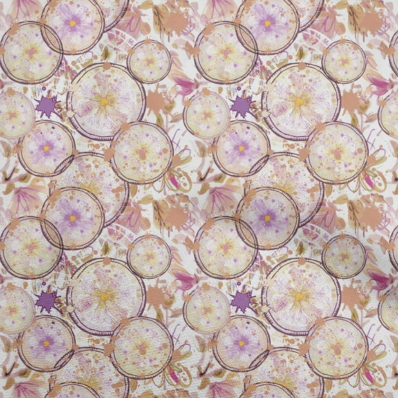 oneOone Viscose Jersey Brown Fabric Watercolor Floral Sewing Craft Projects Fabric Prints By Yard 60 Inch Wide