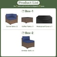 thumbnail image 6 of Aoxun 7 Piece Patio Furniture Set Wicker Rattan Patio Conversation Set Outdoor Sectional Sofa Set with Coffee Table and 4” Thickened Cushions, Blue(Waterproof Cover Included), 6 of 6