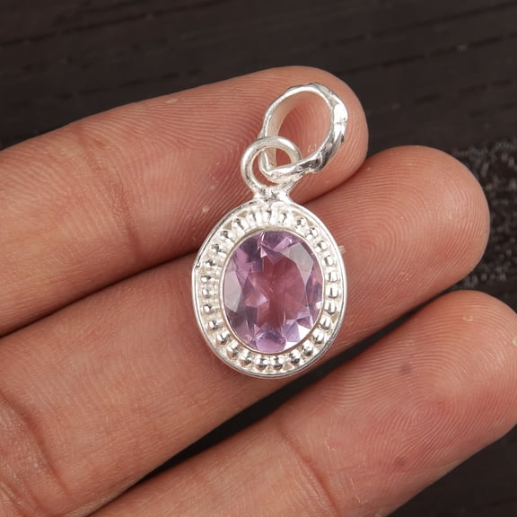 Morganite pendant 925 Sterling Silver Jewelry