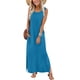 thumbnail image 2 of Vestido de Verano de Longitud de Rodilla para las Mujeres sin Mangas Vestido de Playa Casual Sólido con Cuello en V, Vestido Casual con Cuello en V para las Mujeres, 2 of 9