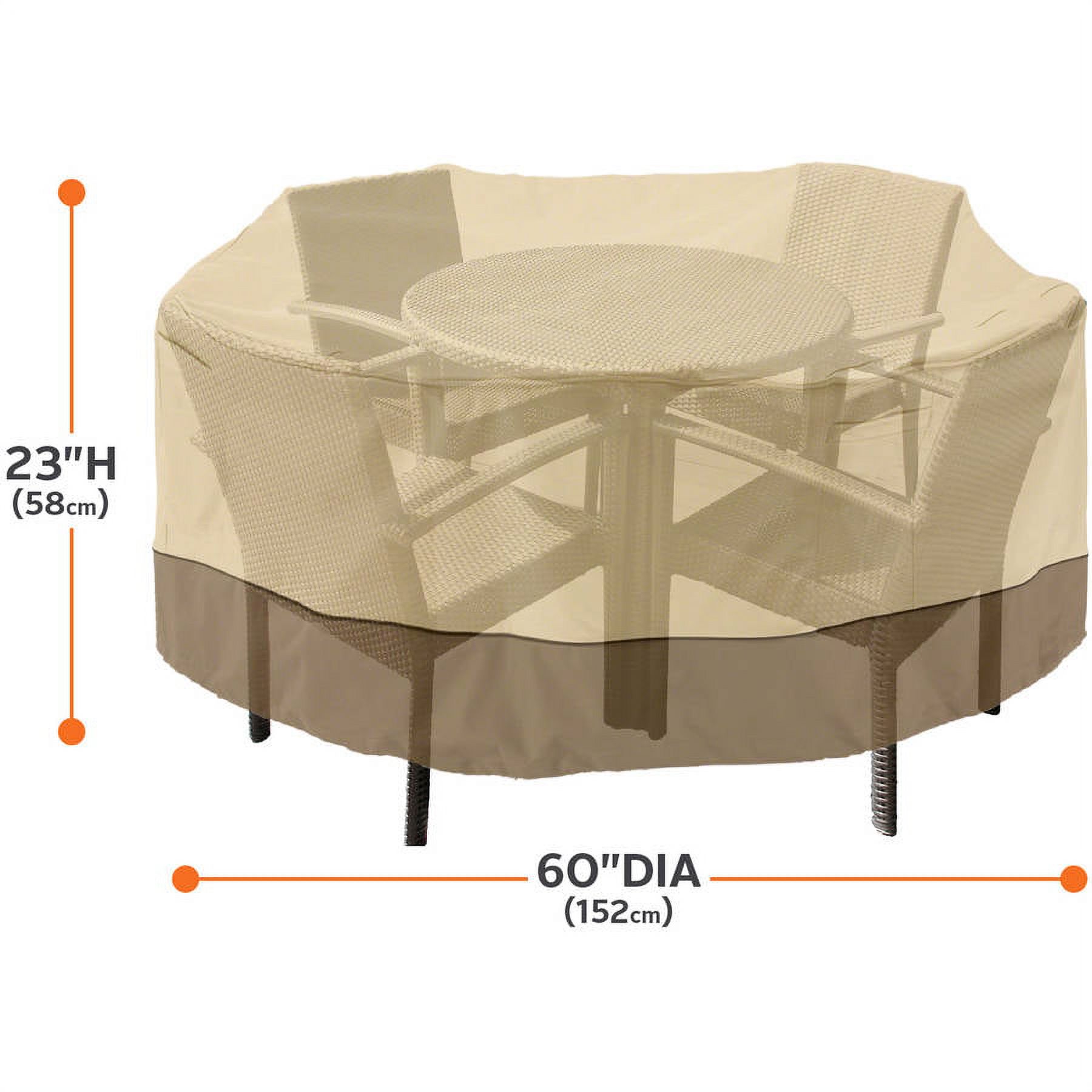 Classic Accessories Veranda Round Patio Table & Chair Set Cover - Durable and Water Resistant Outdoor Furniture Cover, Small (71912) - image 4 of 10