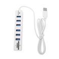 thumbnail image 1 of Moyic Cable Hub USB 2.0 6 puertos Divisor de cable Adaptador de cable de alimentación de computadora de alta velocidad con lector de tarjetas TF Juegos de teclado y mouse para computadora Blanco, 1 of 8