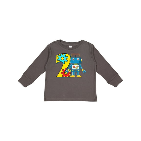 Inktastic 2nd Birthday Robot Boys or Girls Long Sleeve Toddler T-Shirt