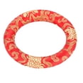 thumbnail image 4 of Cojín redondo de brocado de seda para cuenco tibetano de meditación de 18 cm (rojo), 4 of 12