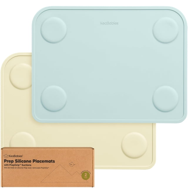 Manteles Individuales KeaBabies de Silicona Paquete de 2 30x23 cm Antideslizantes y Libres de BPA