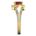 thumbnail image 3 of Halo Engagement Ring for Women - 1.49ct Natural Garnet in 14K Yellow Gold Promise Ring, 3 of 8