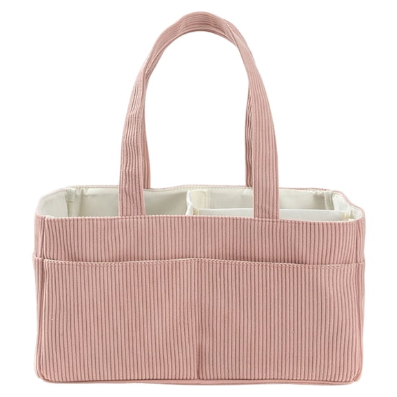 Diaper Caddy Organizer - Corduroy Baby Storage Bin for Nursery & Car, Baby Shower Basket & registry Essential