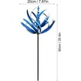 thumbnail image 3 of JASGARDE 360° Outdoor Wind Spinner, Large Garden Pinwheels Metal Wind Sculpture Spinner with Gardens Stake, Rotating Windmill Yard Art Decor for Patio, Lawn, Garden (Blue), 3 of 5