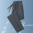 thumbnail image 5 of Men's Casual Pants Men's Fashionable Elastic Loose Pants Casual Ice Silk Elastic Straight Leg Jogging Sports Grey 6XL, 5 of 5