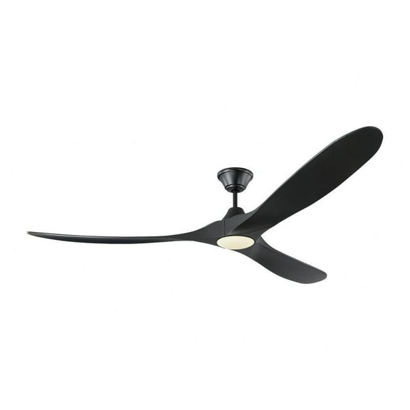 3 Blade 70 inch Ceiling Fan with Light Kit-Matte Black Finish-Black Blade Color Bailey Street Home 96-Bel-3087753