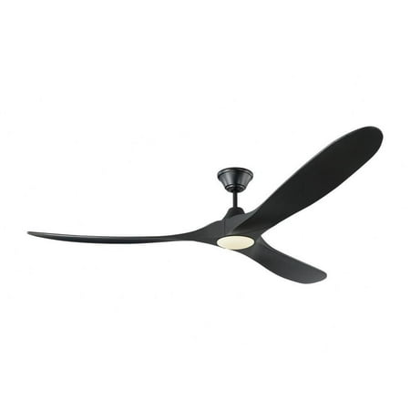 

3 Blade 70 inch Ceiling Fan with Light Kit-Matte Black Finish-Black Blade Color Bailey Street Home 96-Bel-3087753