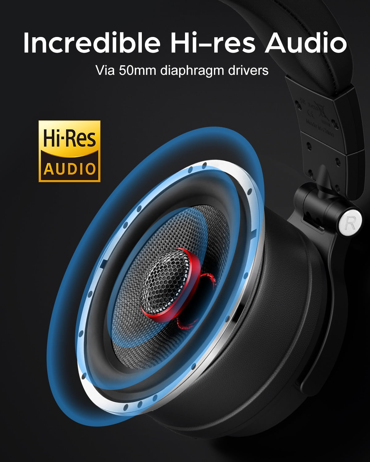 OneOdio Recording Studio Wired Over Ear Headphones Monitor 60 -Hi-Res Audio 6.35mm (1/4") Adapter for Tracking Mixing DJ Mastering Broadcast-Black