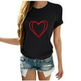 thumbnail image 2 of TIMIFIS T-Shirts à Manches Courtes de la Saint-Valentin pour Femmes Mode Décontractée Col Rond T-Shirt Imprimé Cœur d'Amour T-Shirt d'Été Ample Col Rond T-Shirts, 2 of 4