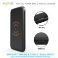thumbnail image 5 of Wireless Phone Charger, Black Qi Charging Pad with 8000mAh Portable Battery Power Bank for Mobile Phone - Samsung Galaxy Note 8, S6/S7/S8/S9, iPhone 8/X, Motorola Droid Turbo, etc, 5 of 6
