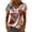 Beige, variant on Women's V Neck Butterfly & Rose Print T Shirt Patriotic Glitter Graphic Casual Top
