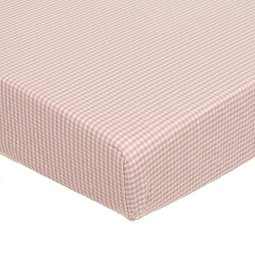 pink gingham crib sheet