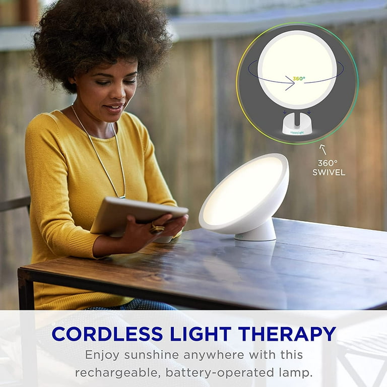 Verilux HappyLight Halo Cordless LED Light Therapy Lamp White