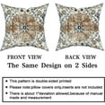 thumbnail image 4 of Brown Navy Blue Ethnic Boho Pillow Covers 20X20 In Bohemian Carpet Vintage Black Tan Floral Decorative Couch Pillow Cases with Zipper Set of 2 Home Decor for Living Room Bedroom Bed Cushion Outdoor, 4 of 6