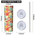 thumbnail image 3 of Pioneer Flower Floral Print Pattern 20oz Skinny Tumbler with Straw & Lid, Double Wall Vacuum Insulated Cup, Leak-Proof, Cup Holder Friendly, Hot 6H Cold 12H, 3 of 6