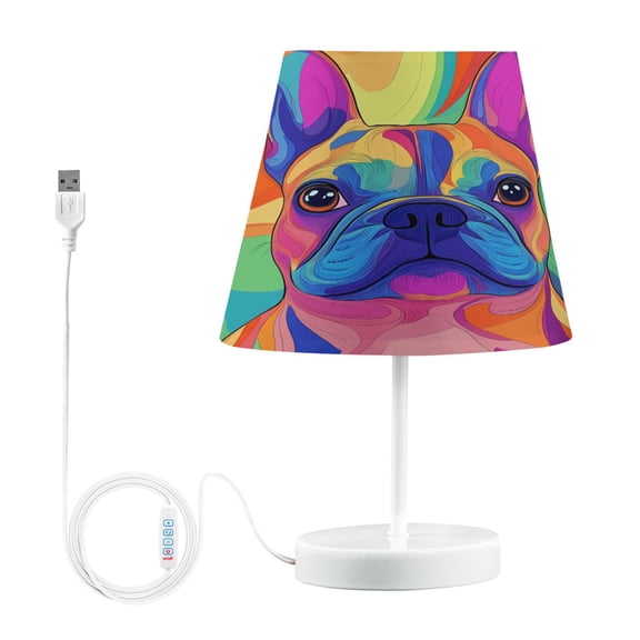 BZSMCE Table Lamp Creative Colorful Dog Art Simple Pattern Night Light