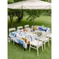 thumbnail image 3 of Watercolor Botanical Outdoor Tablecloth - 54x80 Inch Rectangle Dining Table Cover, Blue Yellow Leaves Floral Plants Spring Waterproof Outdoor Table Cloth with Umbrella Hole & Zipper for Picnic/Patio, 3 of 7
