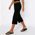 thumbnail image 5 of Women Studded Flare Gaucho Pants Low Rise Wide Leg Culottes Cropped Pants Y2k Streetwear Casual Capris Dark Gray L, 5 of 9