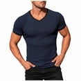 thumbnail image 3 of IhhxPro Men's Knit V-Neck Fitness Tee Quick Dry Stretchable Ribbed Workout Shirt Athletic Gym Activewear Slim Fit Casual Summer Training Top S-3XL, 3 of 9