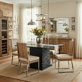 thumbnail image 3 of FurniFact Square Counter Height Dining Table, Black Wood Pedestal Base, Kitchen, 3 of 4
