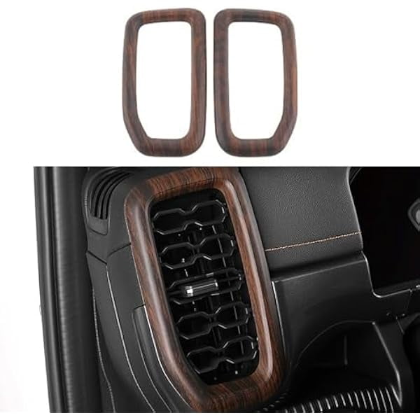 wonima02 Front Side Air Condition Vent Outlet Cover Trims, Right/Left Protective Air Vent Outlet Cover, Compatible with Ford Ranger 2023 2024 2025, Interior Accessories Trim Cover ABS (Wood Grain)