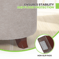 thumbnail image 3 of Magshion Storage Ottoman with Padded Seat, Modern Cotton-linen Footrest, Round Seat stool for Living Room Bedroom , Beige, 3 of 8