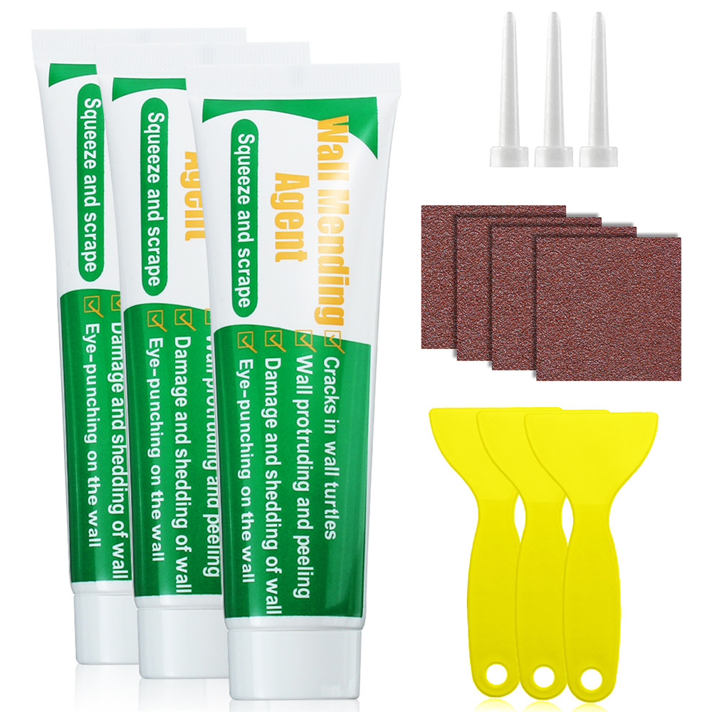 Wall Mending Agent, 3/ Packs Wall Spackle Repair Paste Kit Quickly Fix for Crack Wall Easy to