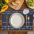 thumbnail image 4 of Rustic Botanical Placemats Set of 12, Japanese Herb on Black Simple Art Placemats for Dining Table, Place Mats for Kitchen Tabletop, Waterproof Wipeable Dining Table Mats Set, 4 of 9