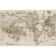 thumbnail image 2 of Vintage Maps 24x17 White Modern Wood Framed Museum Art Print Titled - World Telegraph Lines 1871, 2 of 4