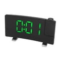 thumbnail image 3 of Electronic Projection Alarm Clock, Dual Alarm Setting Curved Screen Radio Projection Alarm Clock Black Body  for Living Room White Letters,Blue Letters,Green Letters,Red Letters, 3 of 7
