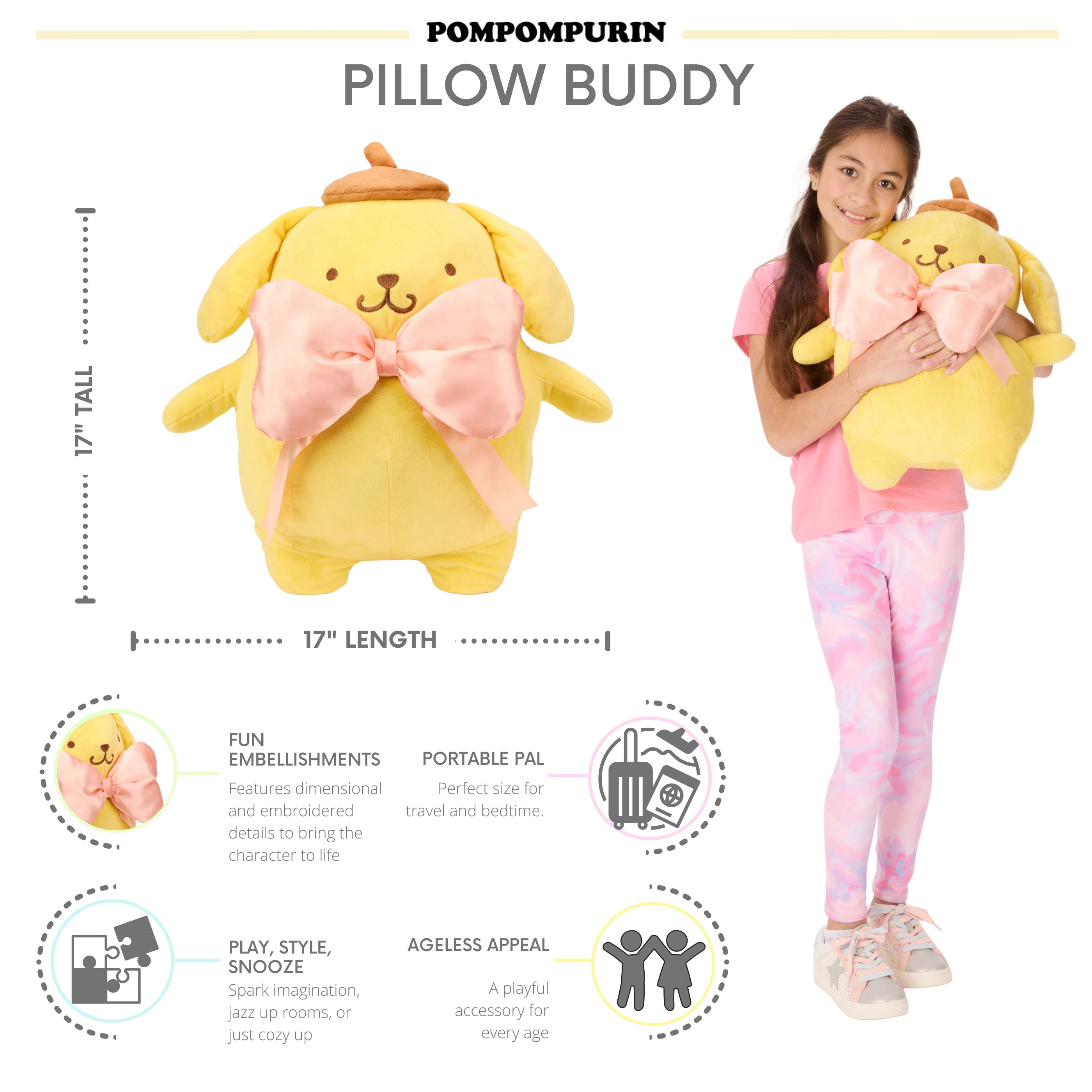 Pompompurin Kids Bedding Plush Cuddle and Decorative Pillow Buddy, Sanrio