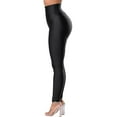 thumbnail image 3 of Women's Black High Rise Tight Leggings with Waist Cincher, 3 of 4