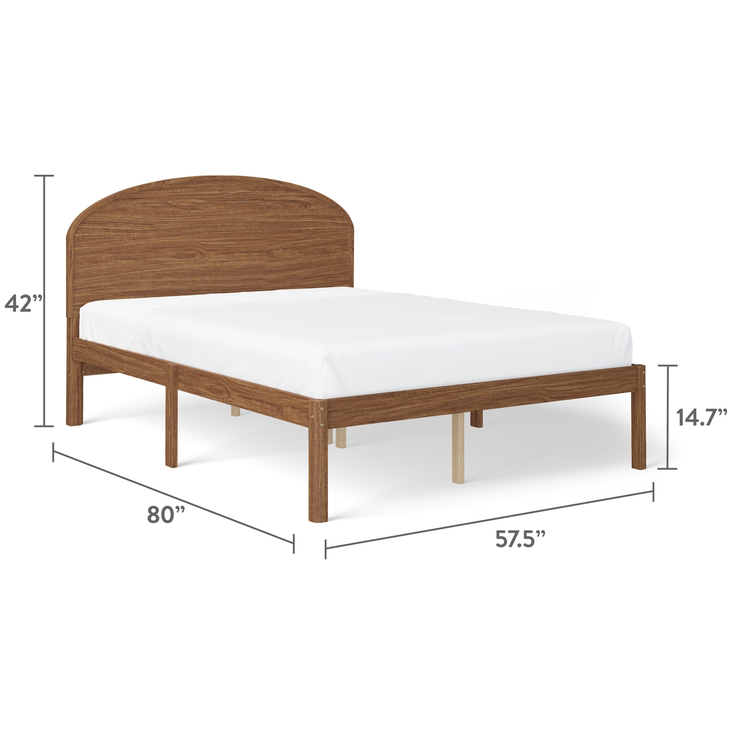 Mainstays Kids Full Size Wood Platform Bed Frame, Walnut