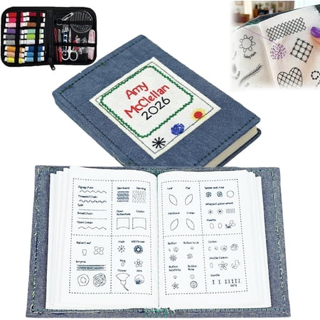 2026 Upgraded Embroidery Stitch Book Kit, The Ultimate Embroidery Learning Book, DIY Embroidery Stitch Book Kit with Multiple Sewing Kit, 106 Pattern for DIY and Sew Enthusiast
