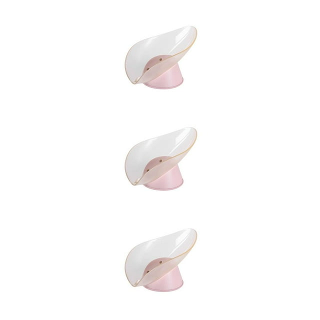 facefd 1/2/3/5 TureClos Storage Box Sucking Container Leaf-shaped Draining Organizer for Kitchen Bathroom light pink 3PCS
