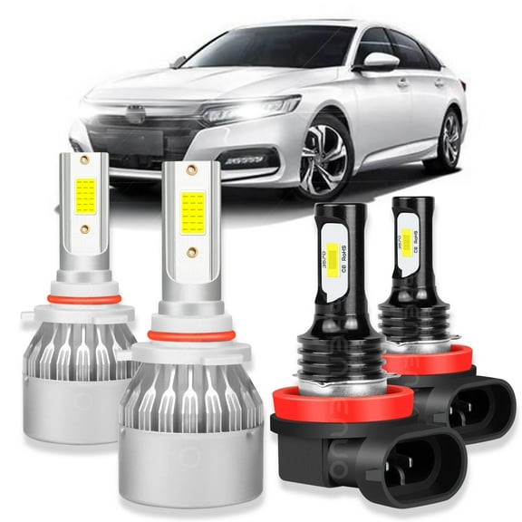 For Honda Accord 2013 2014 2015 Combo LED Headlight 9005 H11 High Low Beam Bulbs Kit 6000K Pack of 4