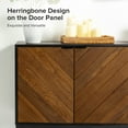 thumbnail image 5 of 3-door Wooden Storage Sideboard with Adjustable Shelf Curved Door Handle for Living Room Black, 5 of 11