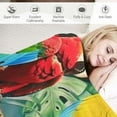 thumbnail image 3 of Chilfamy Parrot Blanket All Season,Tropical Plant Birds Throw Blanket for Kids Women Youth,Botanical Palm Leaf Blanket Throw,Watercolor Animal Feather Fuzzy Blanket Home Room Decor 50x60in, 3 of 6