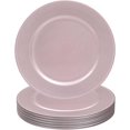 thumbnail image 1 of Platos de carga rosa de 13 pulgadas, placas de carga de plástico con abalorio, cargadores redondos para platos de cena, cargadores de platos para boda, decoración de mesa, juego de 12, 1 of 14