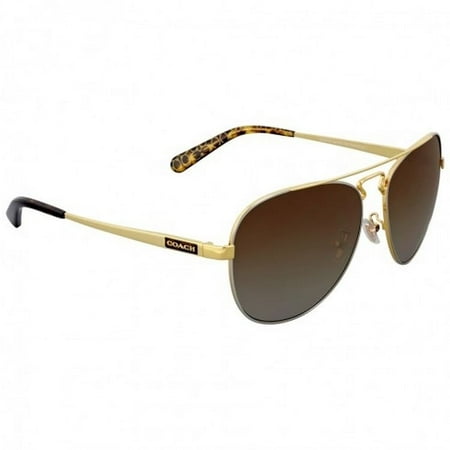 Coach - Coach HC7069 9295T5 Gold Silver/Dk Tort Gold Aviator Sunglasses ...