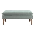 thumbnail image 4 of Selina Pillow Top Bench in Mist Green Fabric  Rustic Brown Finish Spindle Legs, 4 of 7
