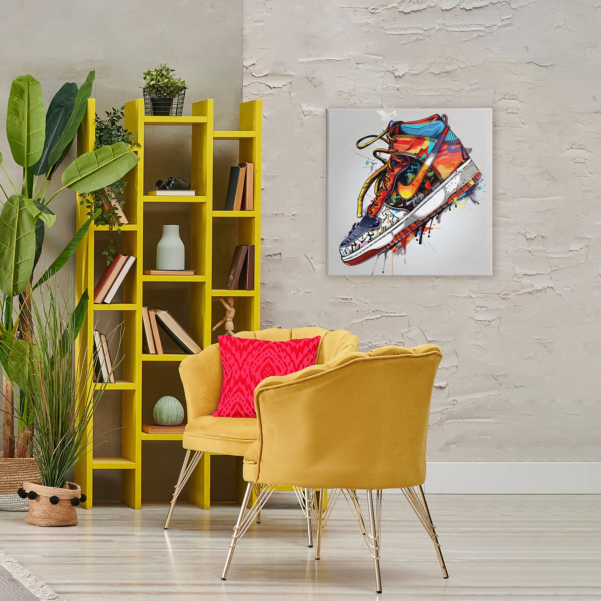 Stupell Industries Graffiti Sneaker with Laces Canvas Wall Art, design by Creative Studio