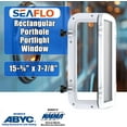 thumbnail image 2 of SEAFLO Rectangular Porthole Window w/ABS Plastic & Tinted Glass - 16" x 8" (White), 2 of 8
