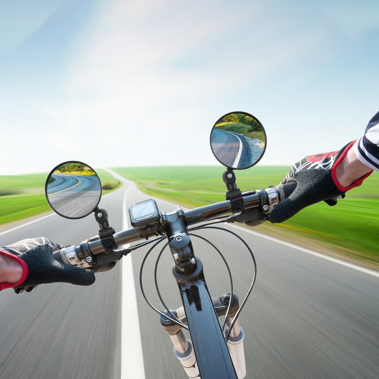 TSV 2PCS Bike Rear View Mirror Adjustable Rotatable Handlebar Mounted Glass Mirror for Mountain and Road Bikes Walmart
